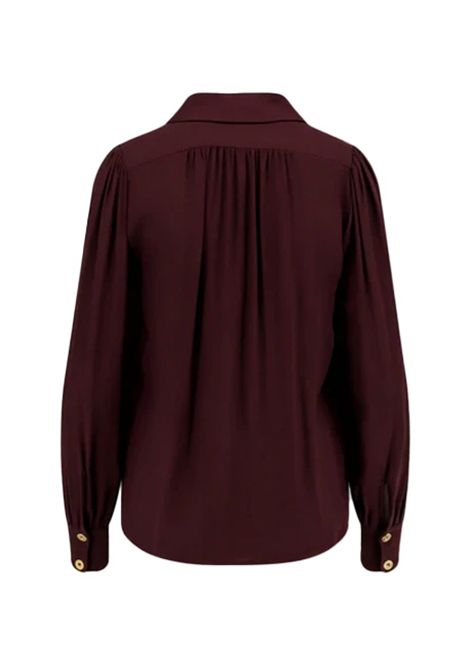 Camicia ELISABETTA FRANCHI donna CA12356 Bordeaux slim viscosa scollo a v maniche lunghe ELISABETTA FRANCHI | Camicie | CA12356EA4